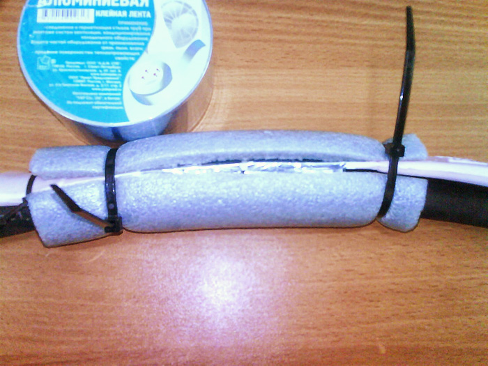 Пример монтажа ленточного нагревателя на топливопровод